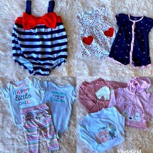 9 pcs!! 6-9 month baby girl set / lot clothes !!